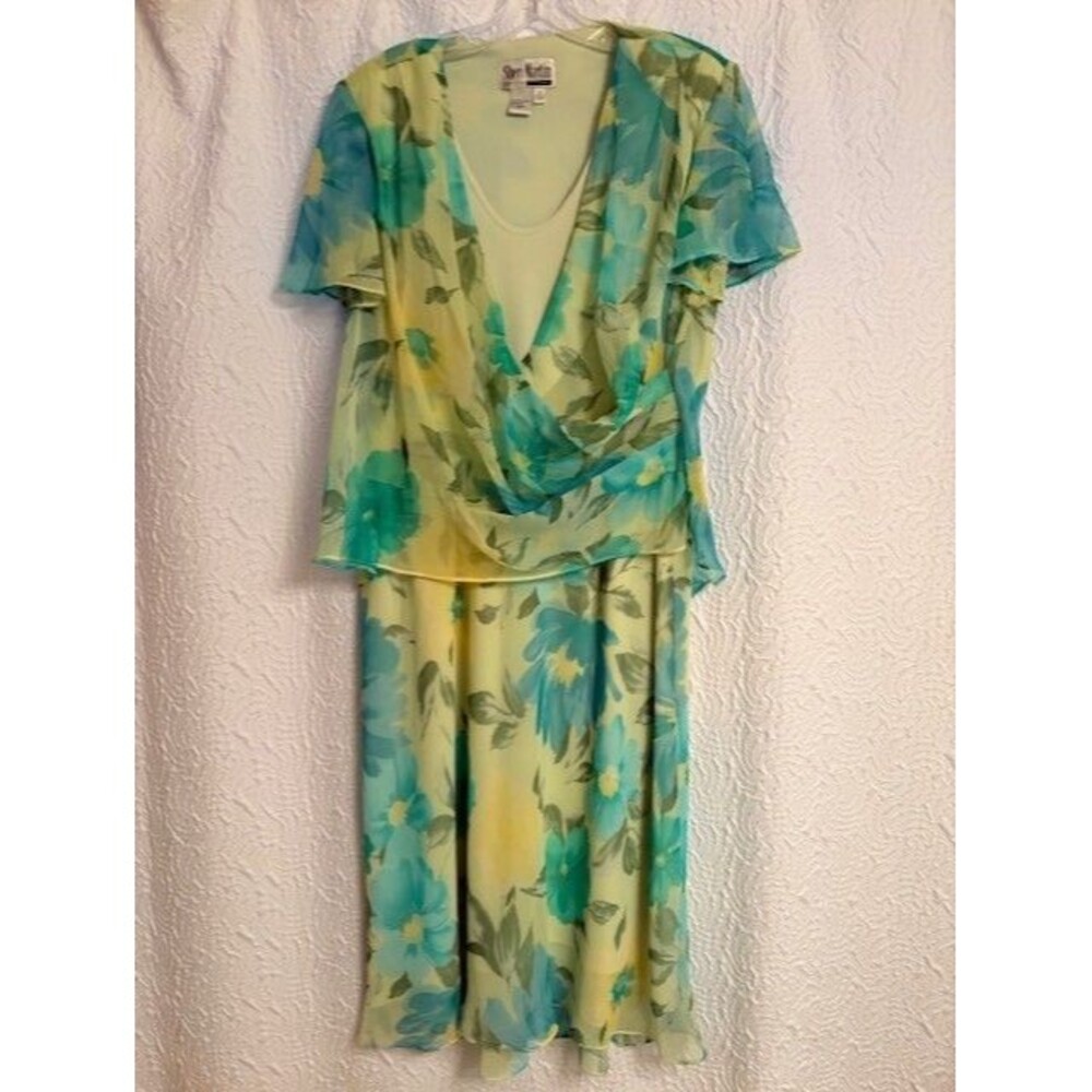 Sherri Martin VTG Pastel Size  18W  Formal Midi Chiffon Fully Lined Formal Dress - Picture 14 of 16